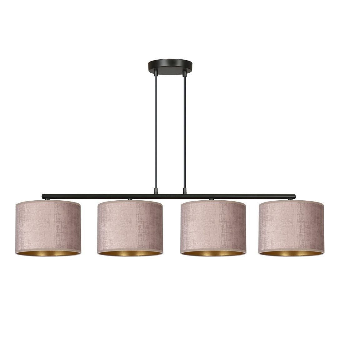 Hängeleuchte Crest 4 in Schwarz, Rosa, 4-flammig