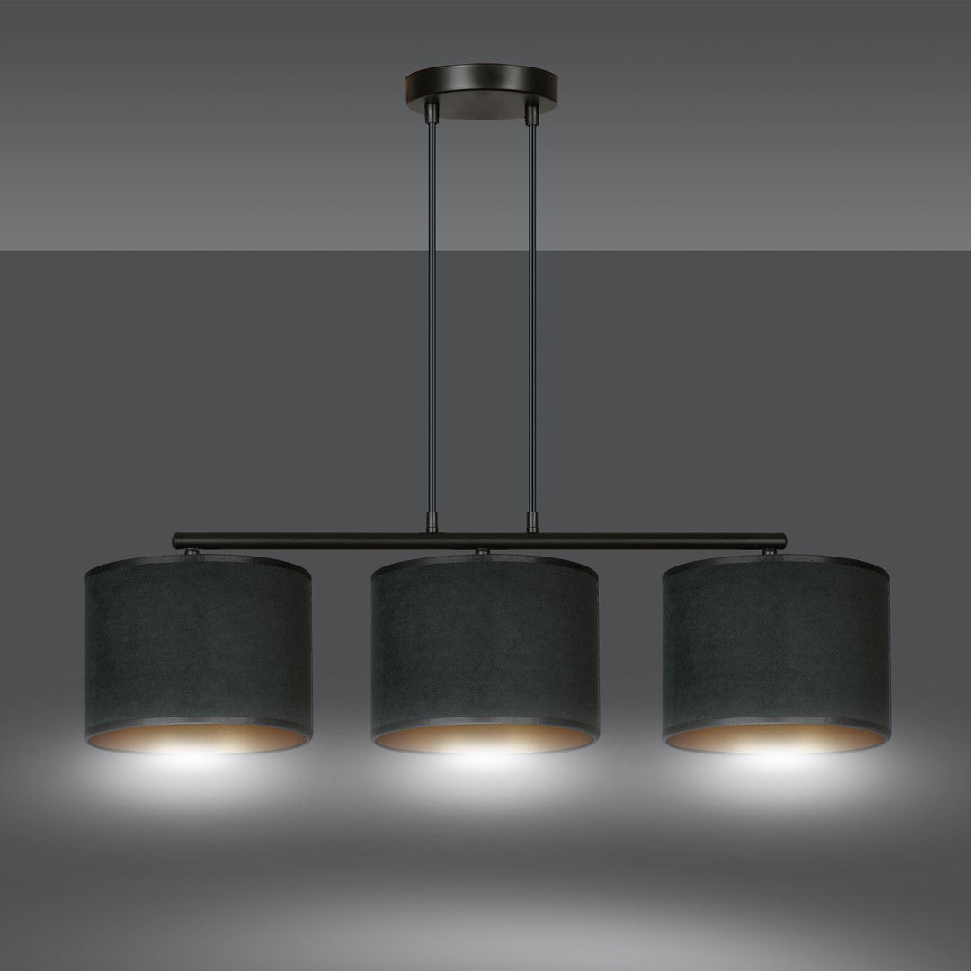Hängeleuchte Crest 3 in Schwarz, 3-flammig