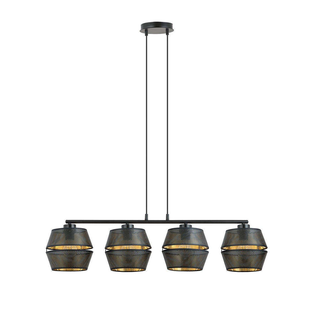 Hängeleuchte Charm 4 in Schwarz, Gold, 4-flammig#farbe_schwarz-gold