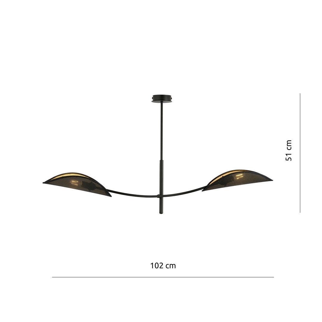 Deckenleuchte Bloom 2 in Schwarz, Gold, 2-flammig