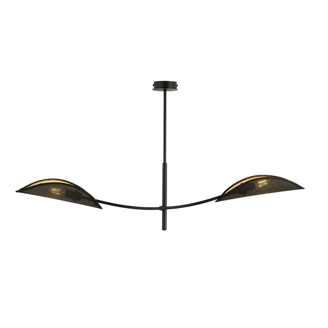 Deckenleuchte Bloom 2 in Schwarz, Gold, 2-flammig