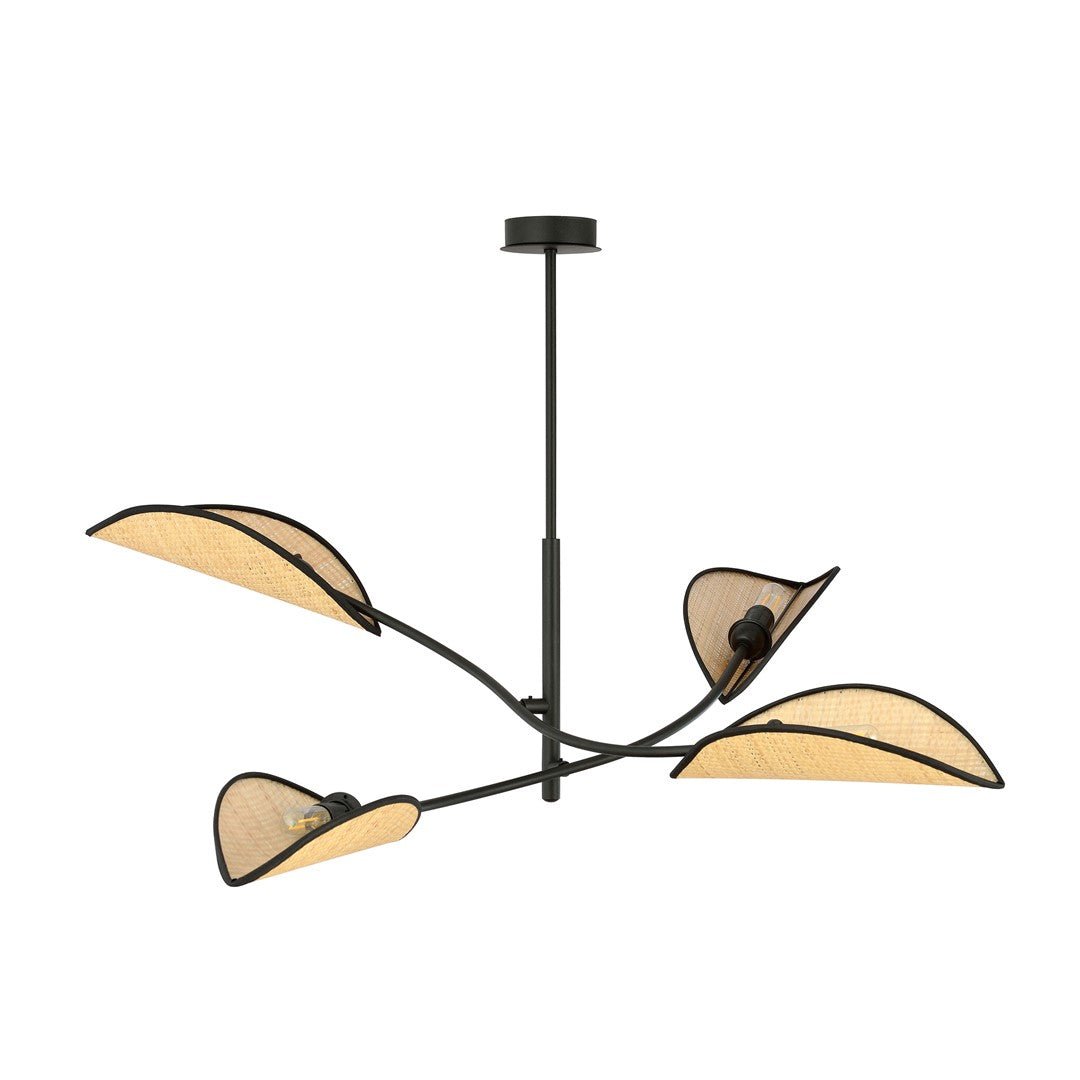 Deckenleuchte Bloom 4 in Schwarz, Braun, 4-flammig