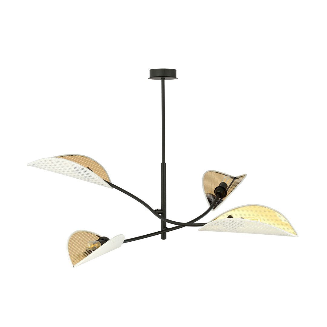 Deckenleuchte Bloom 4 in Schwarz, Weiß, Gold, 4-flammig