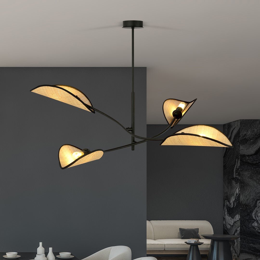 Deckenleuchte Bloom 4 in Schwarz, Braun, 4-flammig