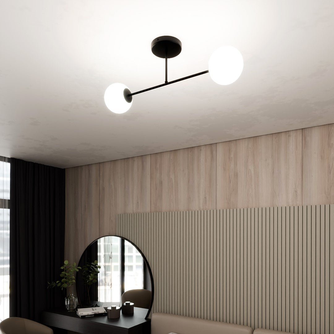 Deckenleuchte Eternal 2 in Schwarz, Weiß, 2-flammig