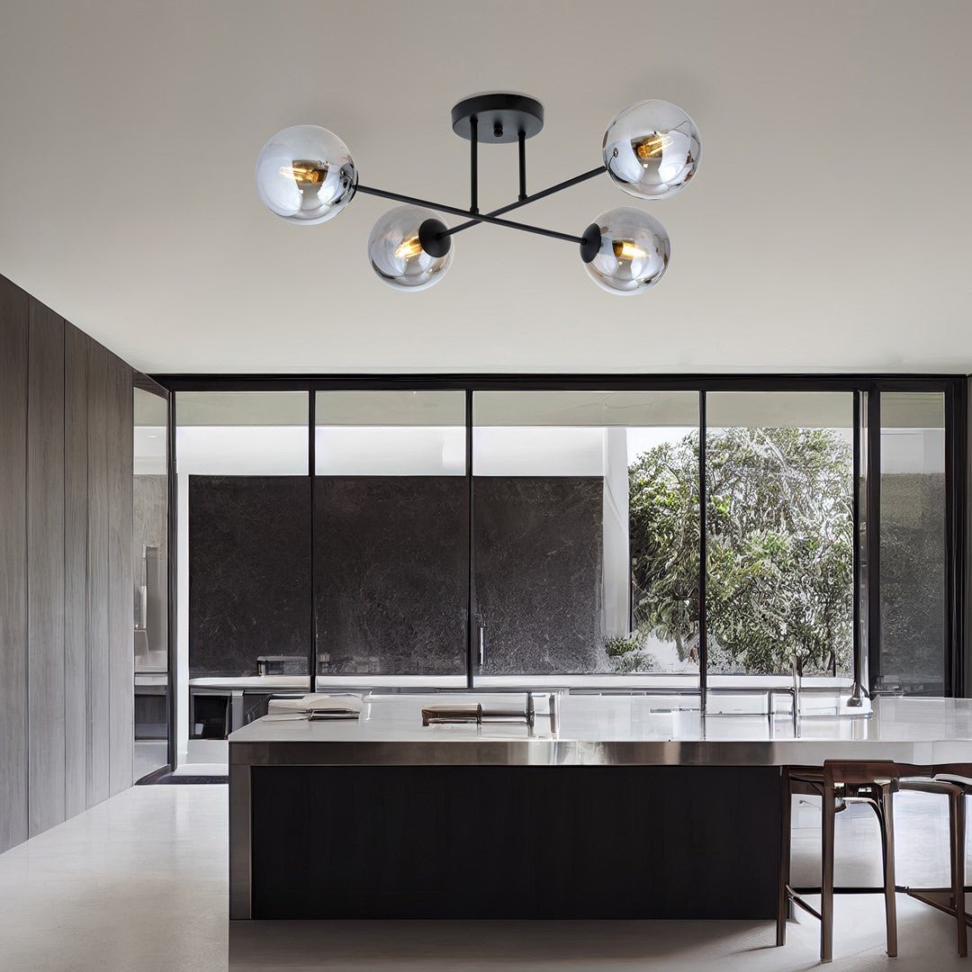 Deckenleuchte Eternal 4 in Schwarz, Graphit, 4-flammig