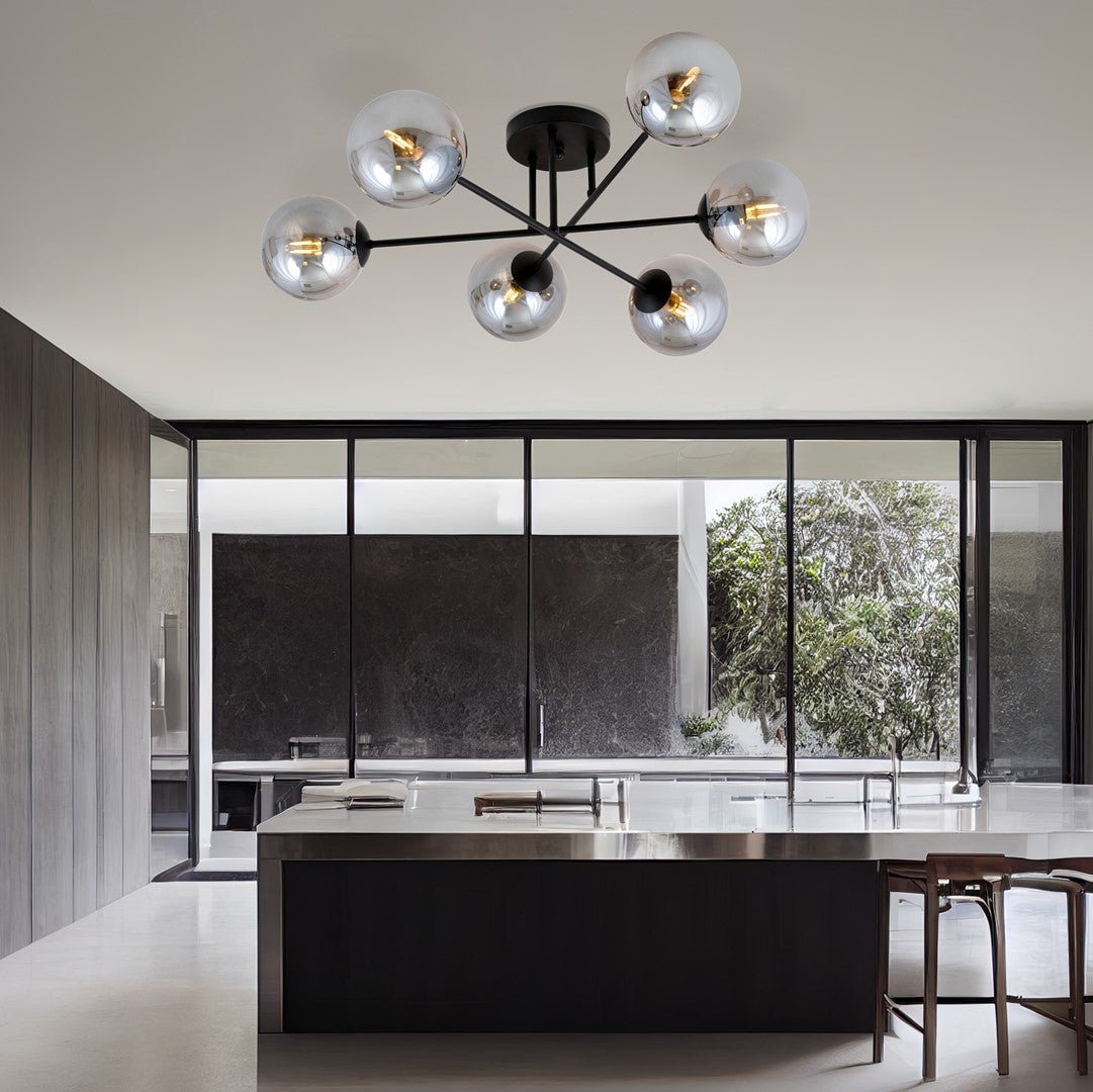 Deckenleuchte Eternal 6 in Schwarz, Graphit, 6-flammig