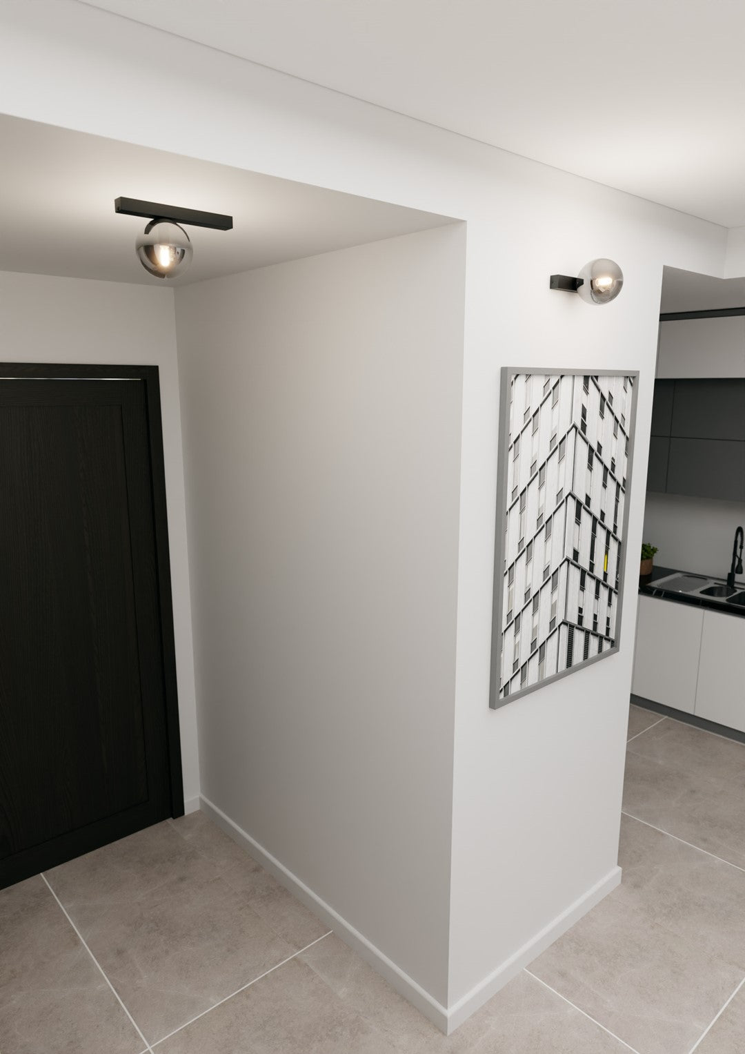 Deckenleuchte Flex 1 in Schwarz, Graphit, 1-flammig