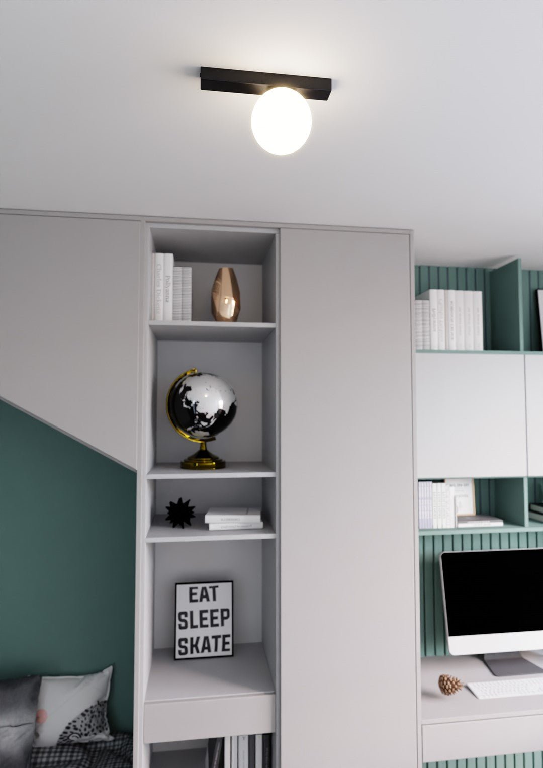 Deckenleuchte Flex 1 in Schwarz, Weiß, 1-flammig