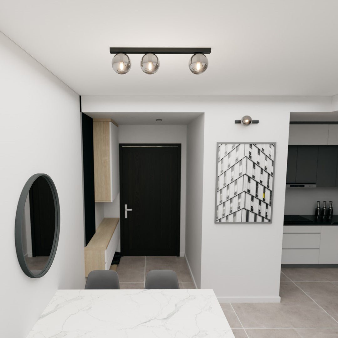 Deckenleuchte Flex 3 in Schwarz, Graphit, 3-flammig