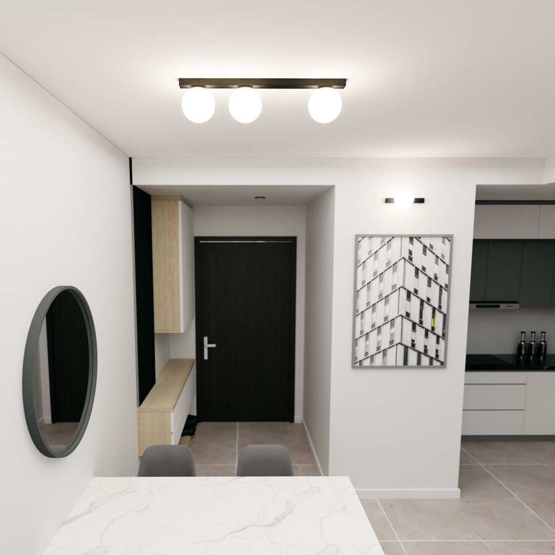 Deckenleuchte Flex 3 in Schwarz, Weiß, 3-flammig