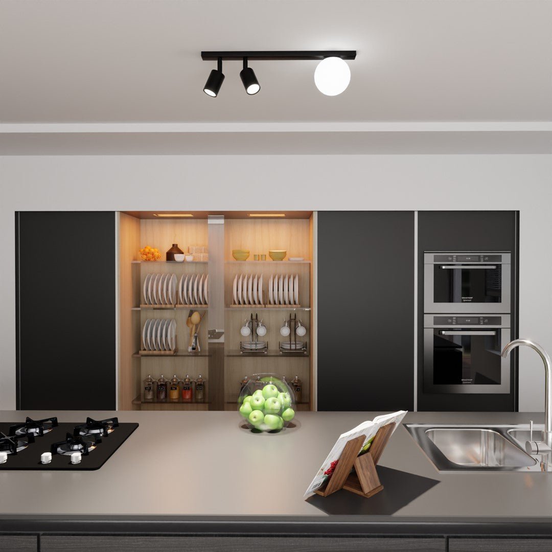 Deckenleuchte Forte 3 in Schwarz, Weiß, 3-flammig