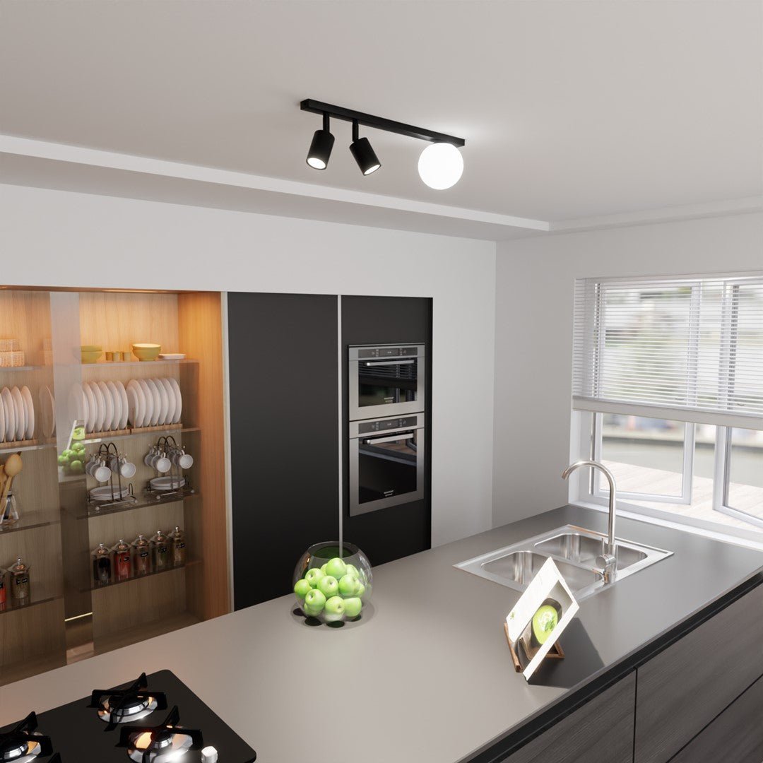 Deckenleuchte Forte 3 in Schwarz, Weiß, 3-flammig