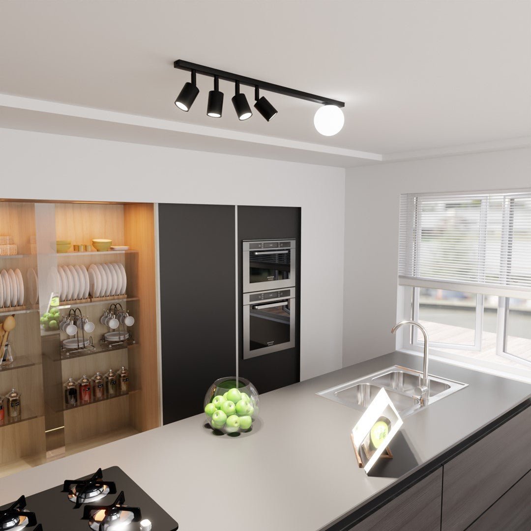 Deckenleuchte Forte 5 in Schwarz, Weiß, 5-flammig