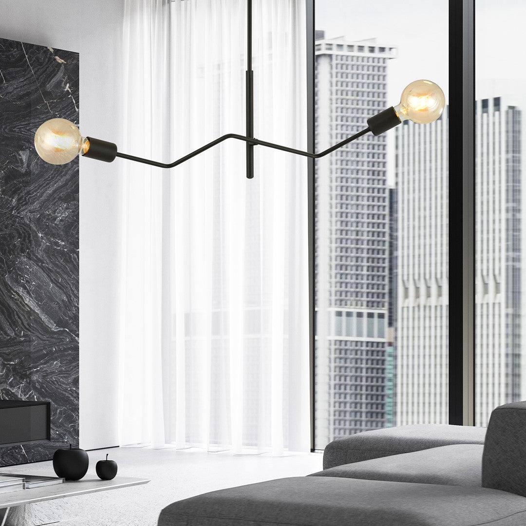 Deckenleuchte Glacioi 2 in Schwarz, 2-flammig