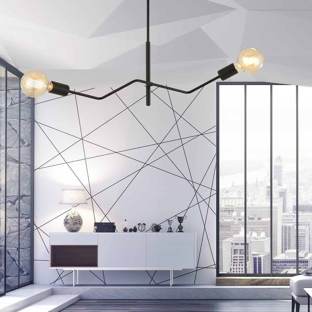 Deckenleuchte Glacioi 2 in Schwarz, 2-flammig