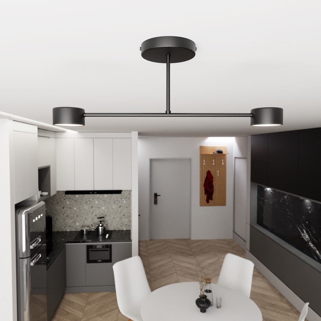 Deckenleuchte Glimora 2 in Schwarz, 2-flammig