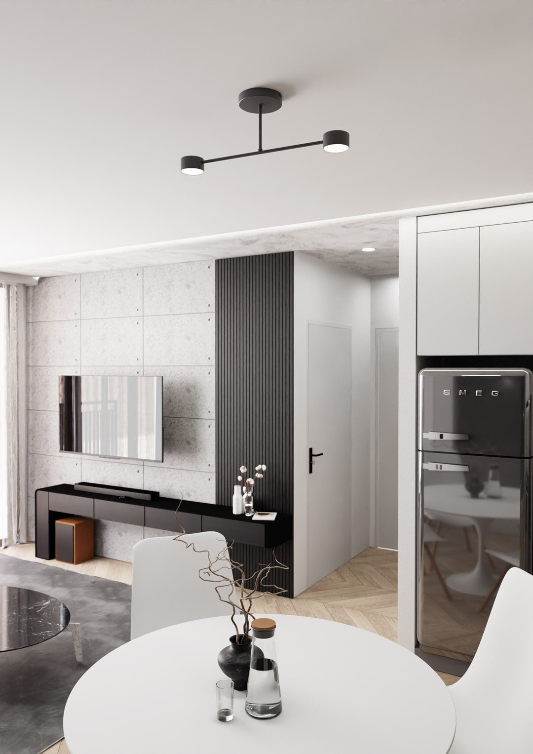 Deckenleuchte Glimora 2 in Schwarz, 2-flammig