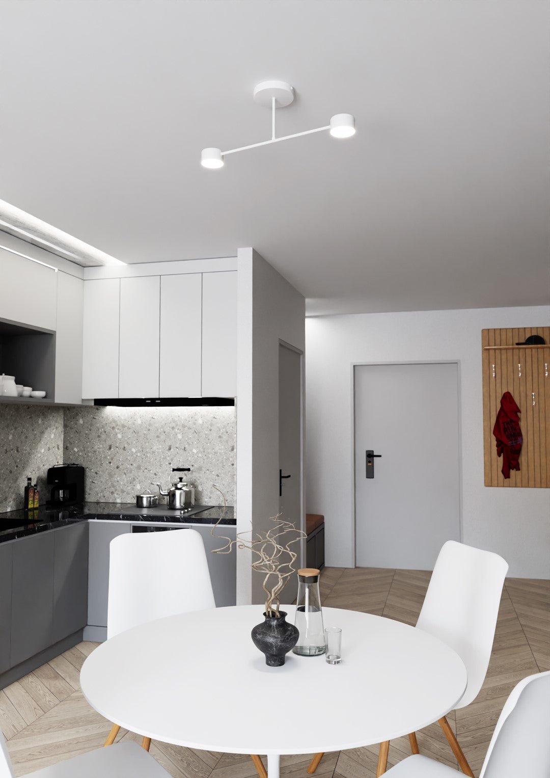 Deckenleuchte Glimora 2 in Weiß, 2-flammig