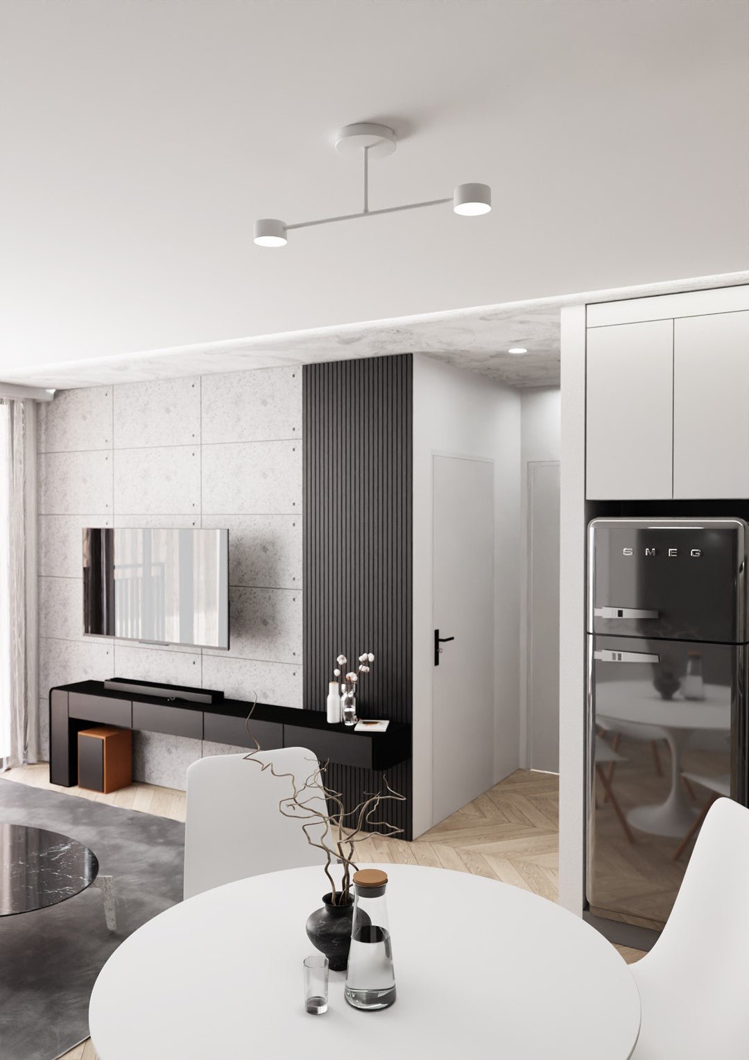 Deckenleuchte Glimora 2 in Weiß, 2-flammig