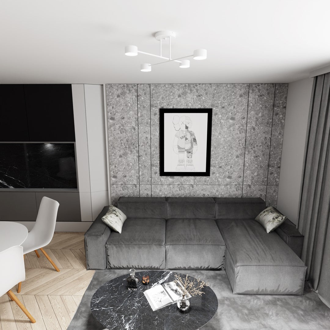 Deckenleuchte Glimora 4 in Weiß, 4-flammig