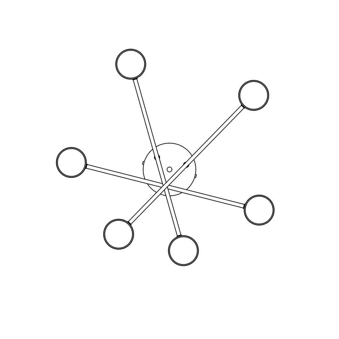 Deckenleuchte Glimora 6 in Schwarz, 6-flammig
