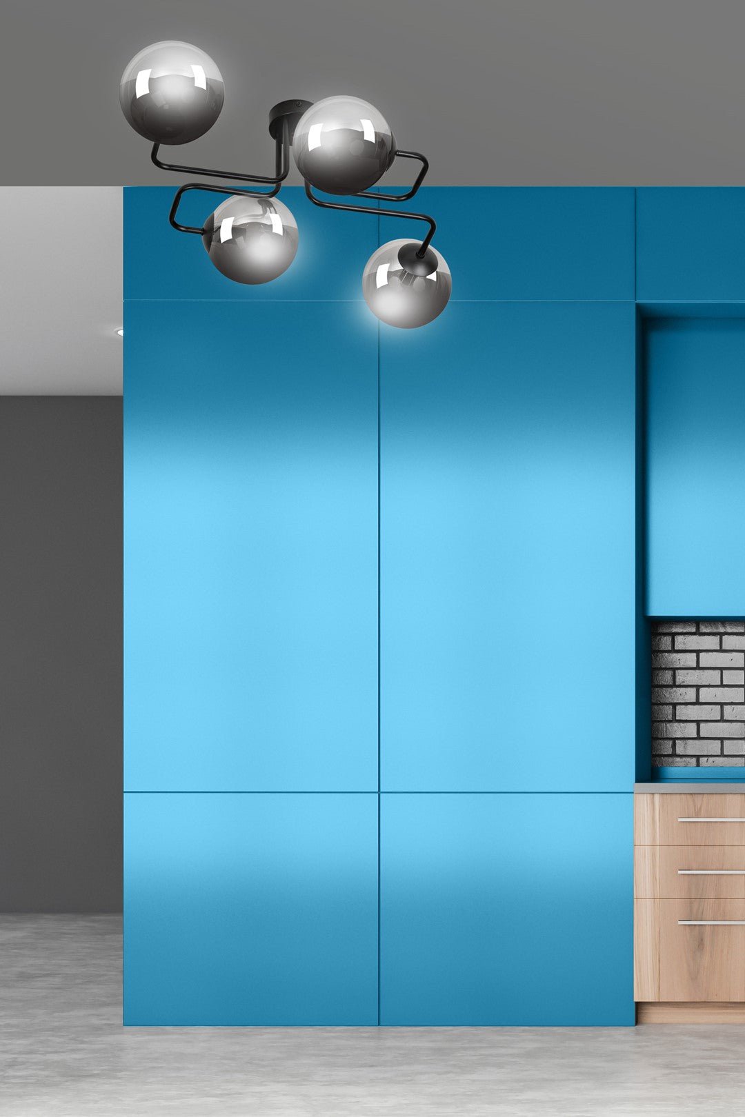 Deckenleuchte Glitz 4 in Schwarz, Graphit, 4-flammig