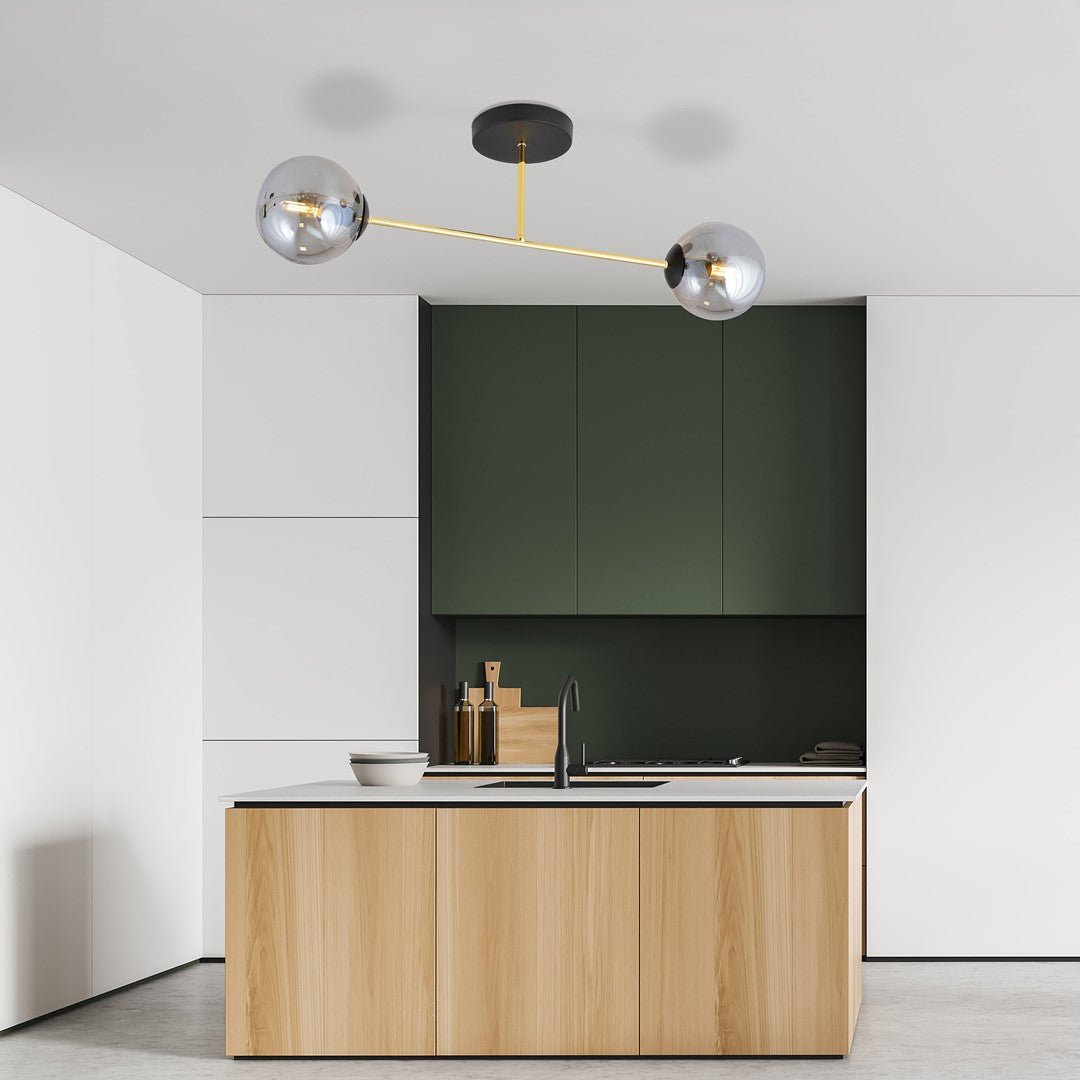 Deckenleuchte Grand 2 in Schwarz, Gold, Graphit, 2-flammig