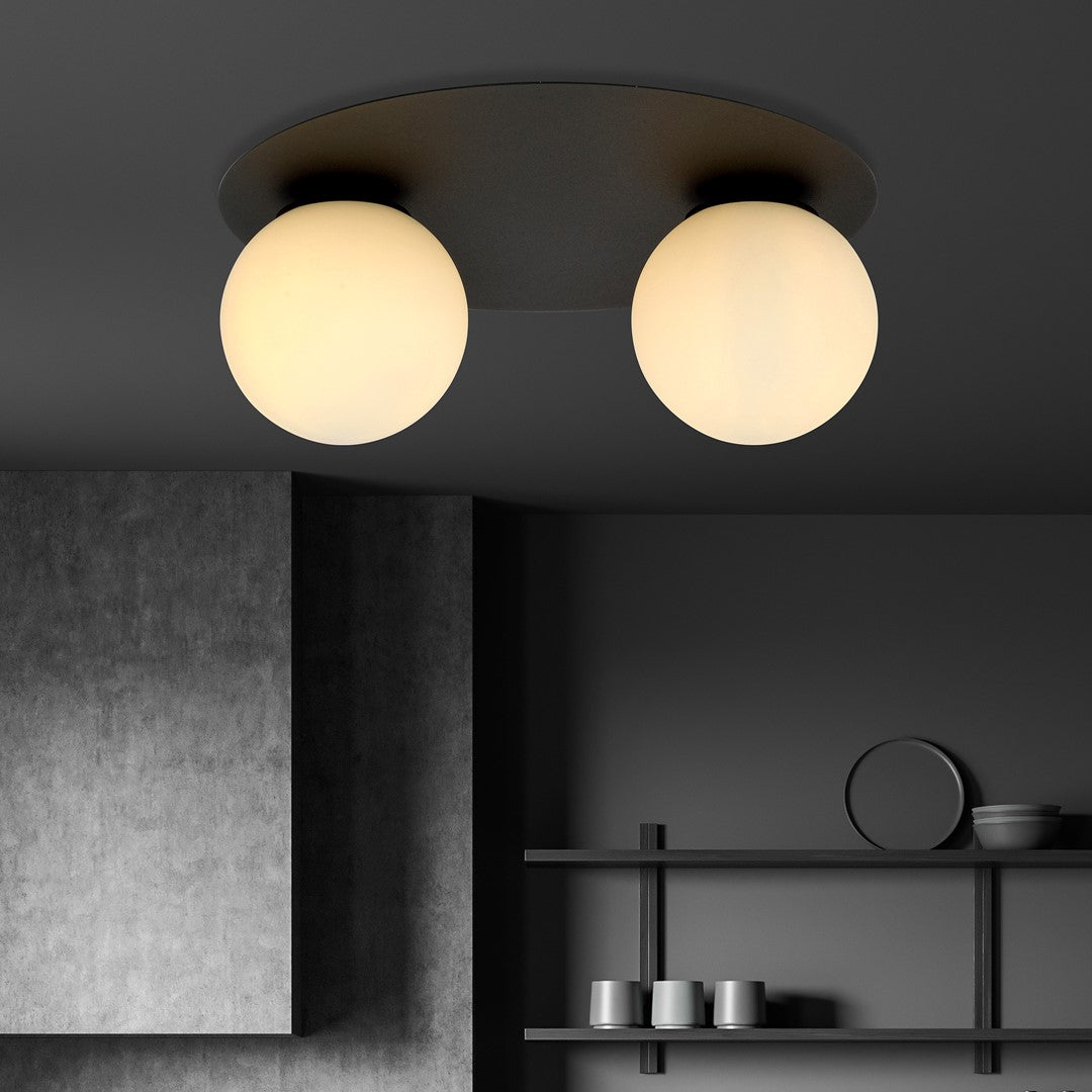 Deckenleuchte Helios 2 in Schwarz, Weiß, 2-flammig