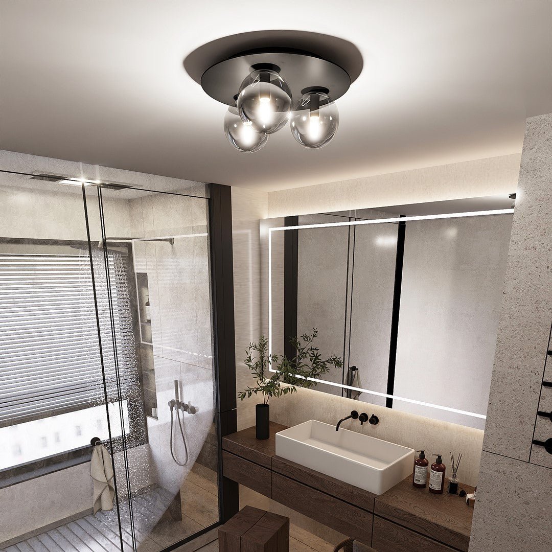 Deckenleuchte Helios 3 in Schwarz, Graphit, 3-flammig