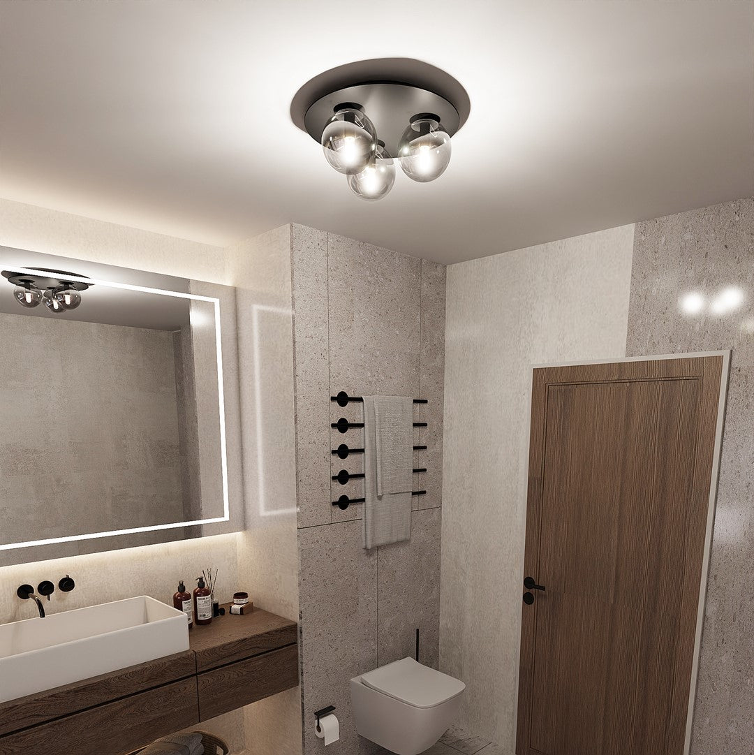 Deckenleuchte Helios 3 in Schwarz, Graphit, 3-flammig