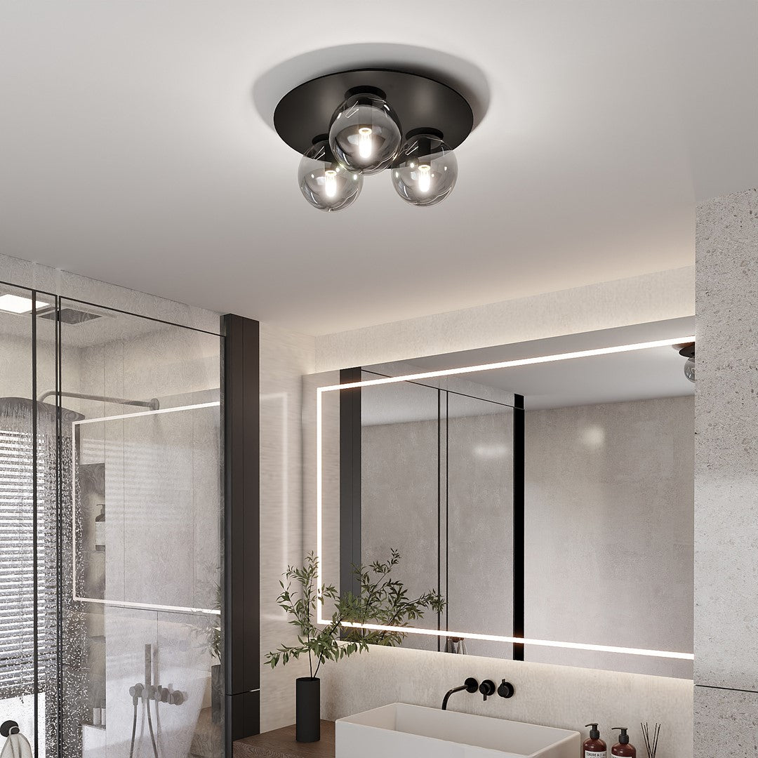 Deckenleuchte Helios 3 in Schwarz, Graphit, 3-flammig