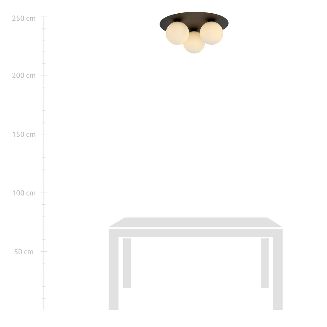 Deckenleuchte Helios 3 in Schwarz, Weiß, 3-flammig