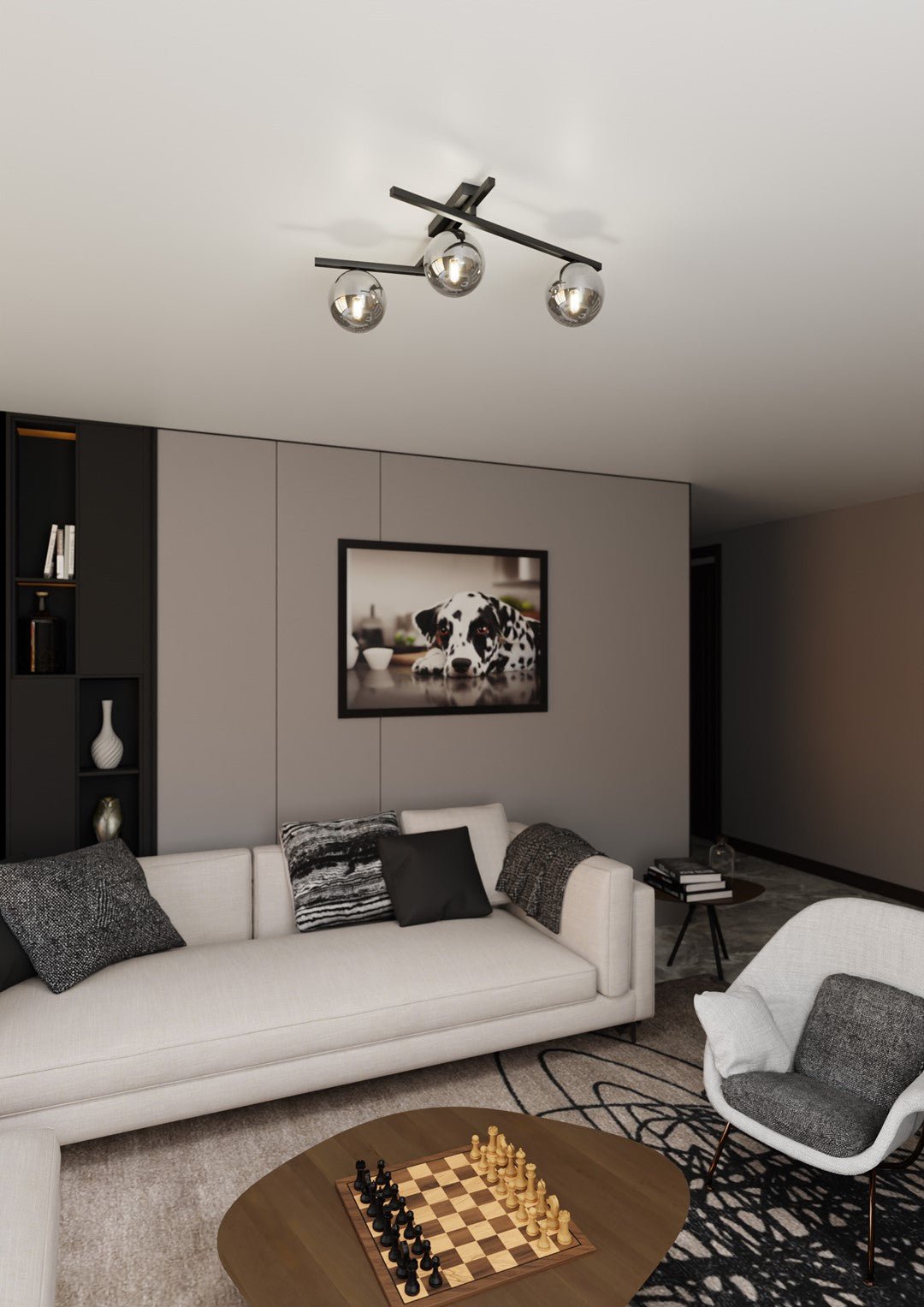 Deckenleuchte Intel 3 in Schwarz, Graphit, 3-flammig