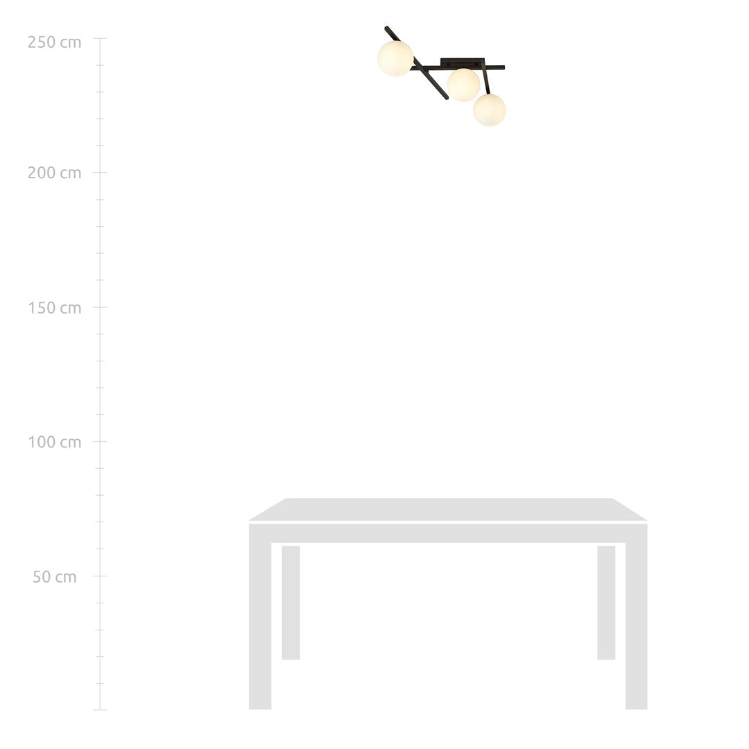 Deckenleuchte Intel 3 in Schwarz, Weiß, 3-flammig