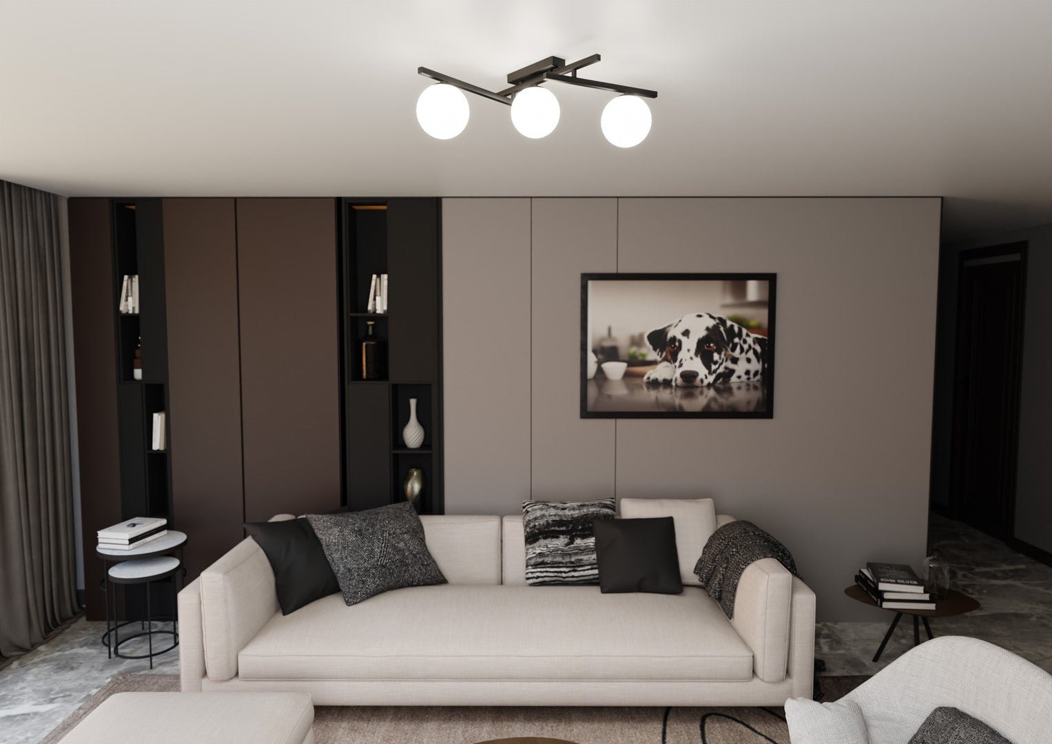 Deckenleuchte Intel 3 in Schwarz, Weiß, 3-flammig