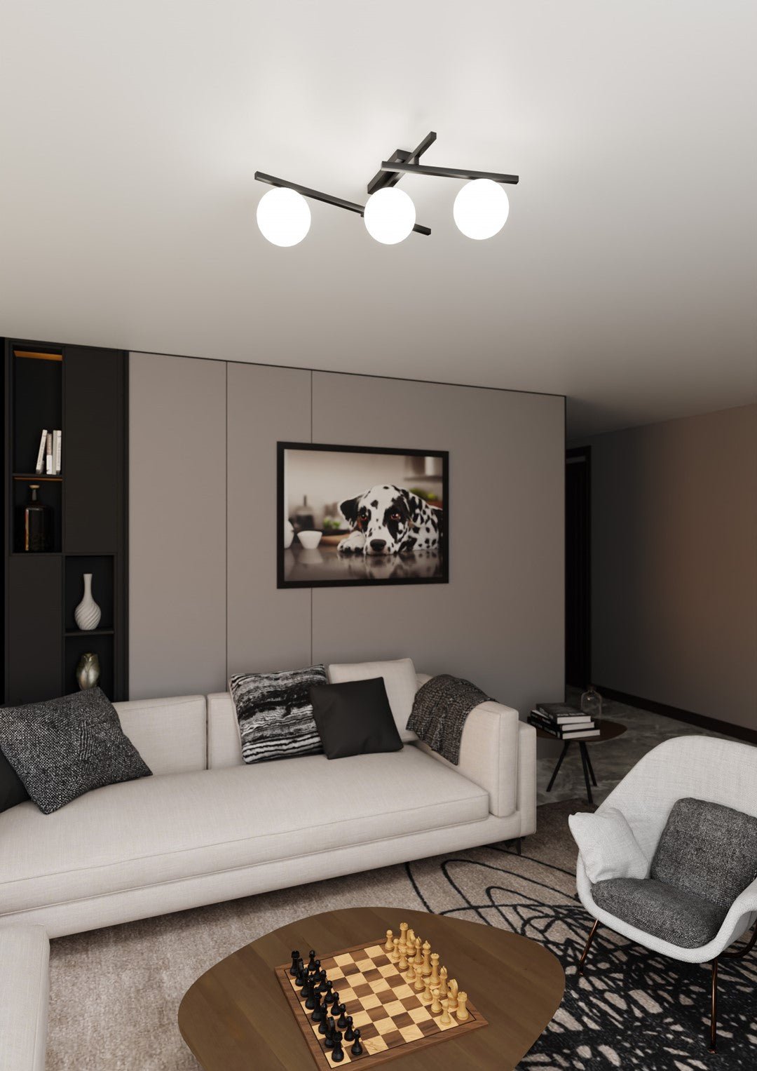 Deckenleuchte Intel 3 in Schwarz, Weiß, 3-flammig