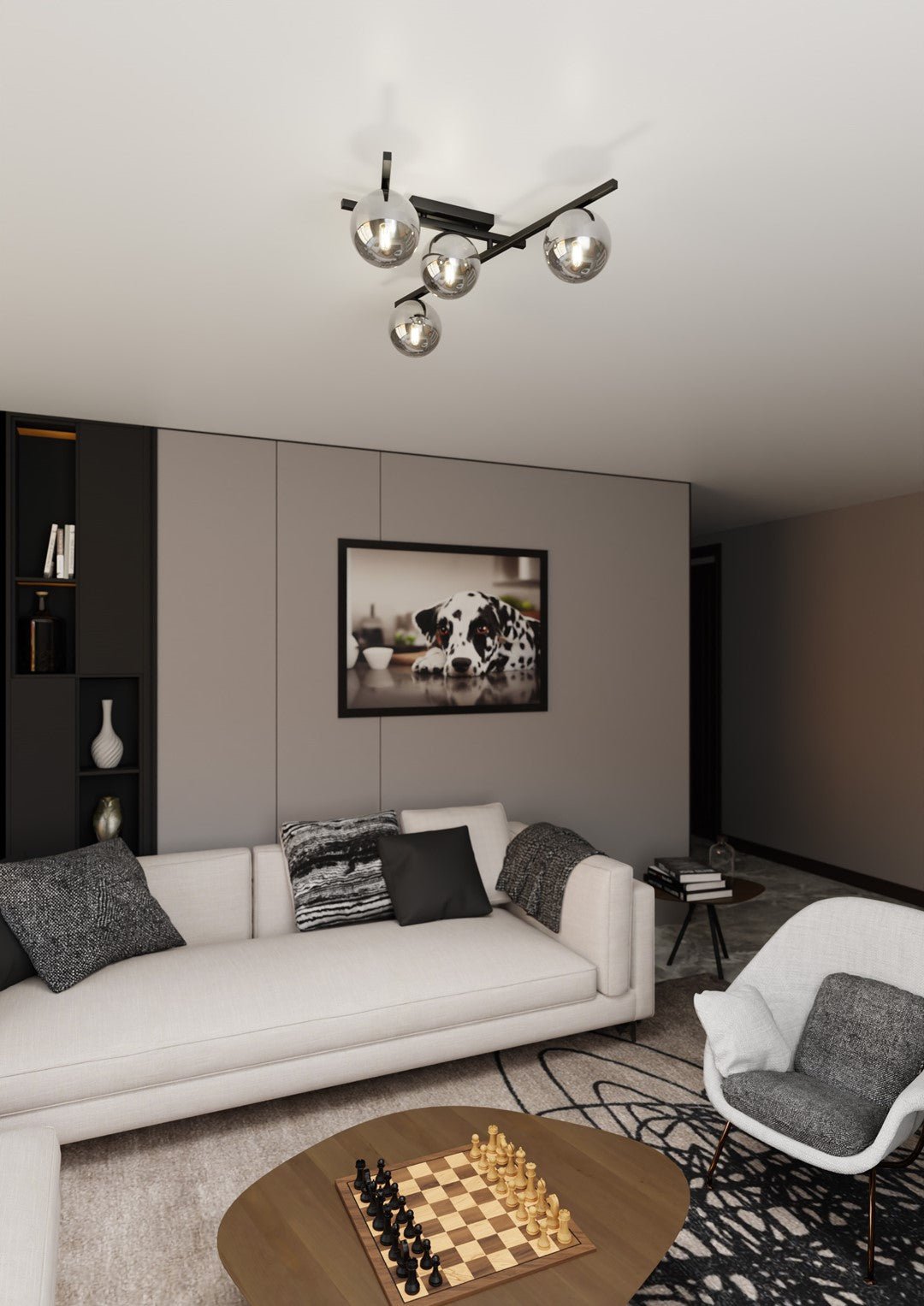 Deckenleuchte Intel 4 in Schwarz, Graphit, 4-flammig