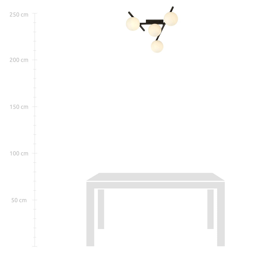 Deckenleuchte Intel 4 in Schwarz, Weiß, 4-flammig