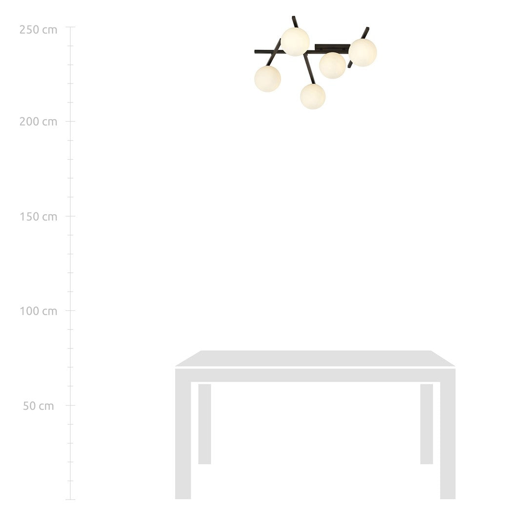 Deckenleuchte Intel 5 in Schwarz, Weiß, 5-flammig