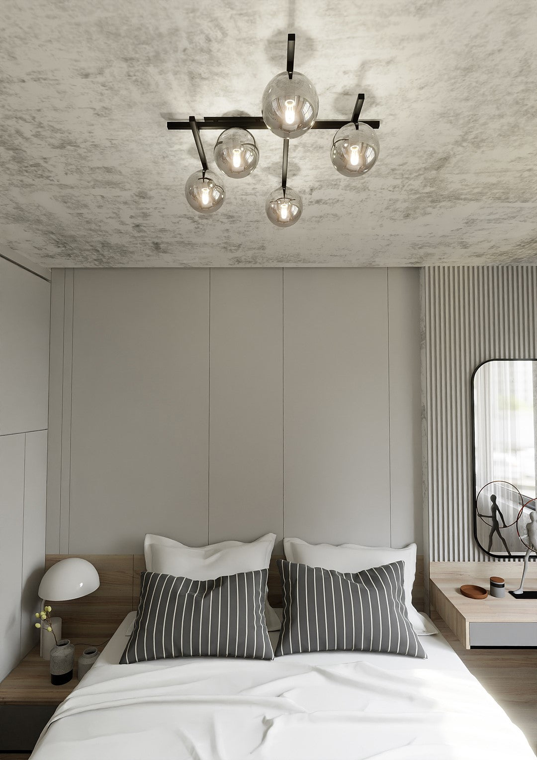 Deckenleuchte Intel 5 in Schwarz, Graphit, 5-flammig