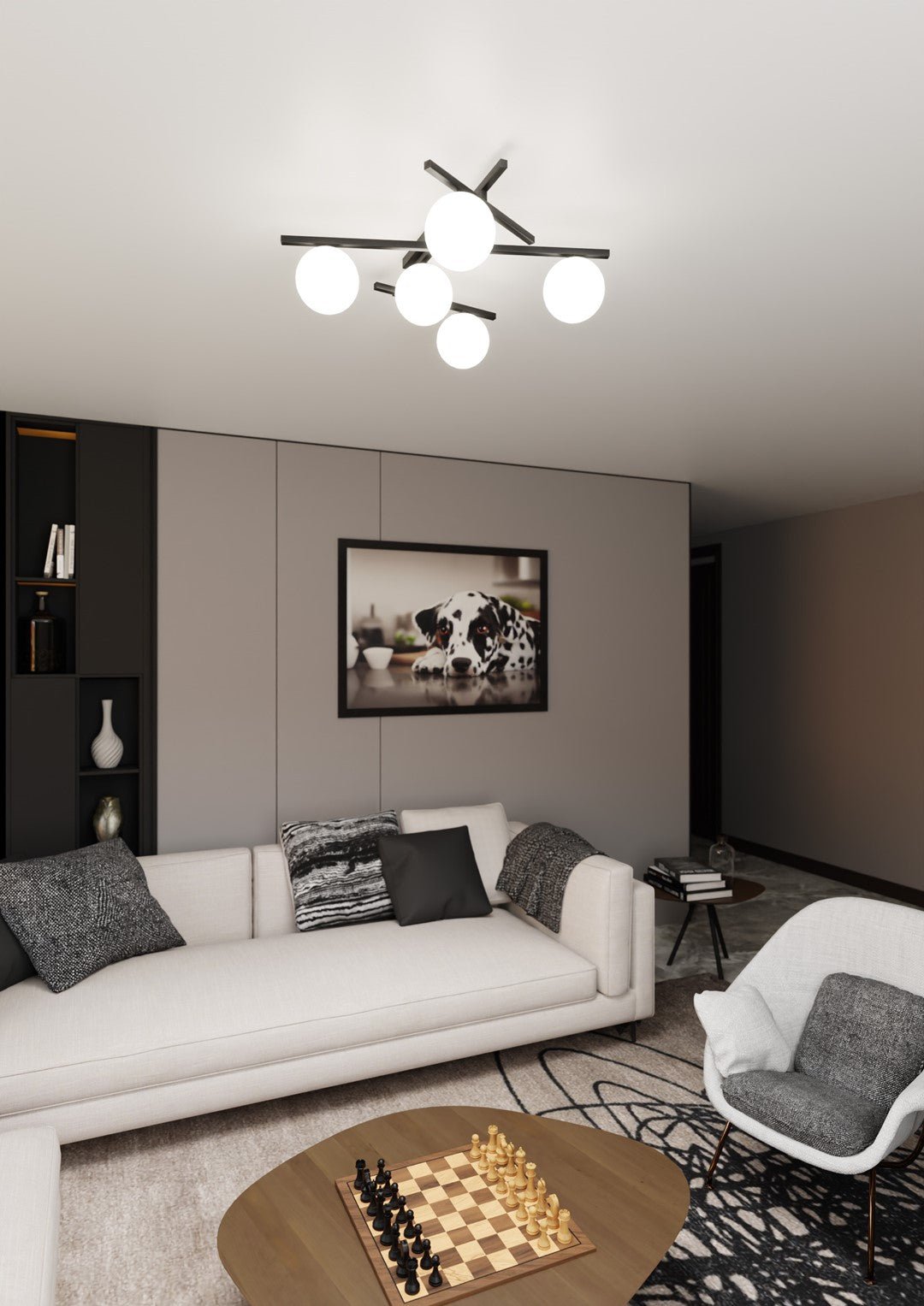 Deckenleuchte Intel 5 in Schwarz, Weiß, 5-flammig