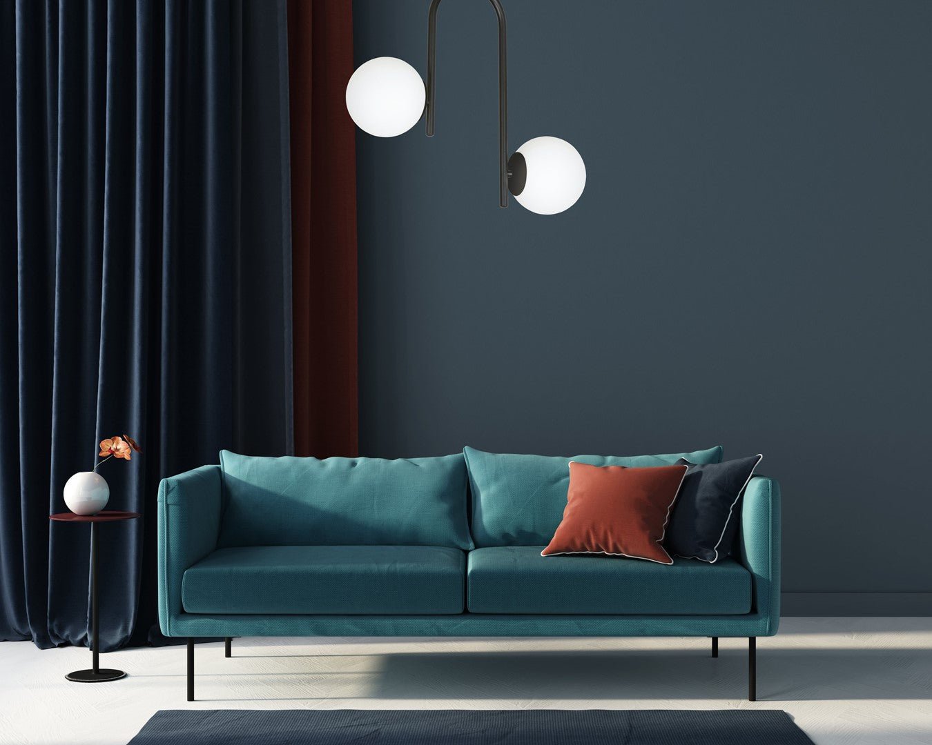 Deckenleuchte Lava 2 in Schwarz, Weiß, 2-flammig