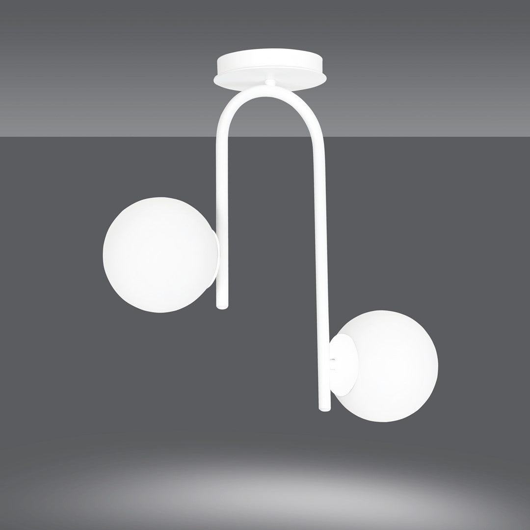 Deckenleuchte Lava 2 in Weiß, 2-flammig