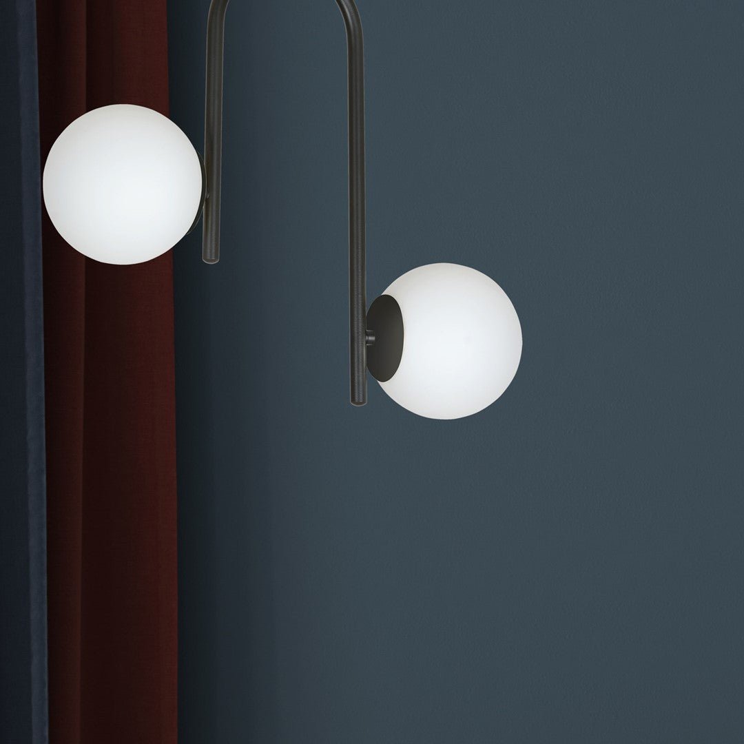 Deckenleuchte Lava 2 in Schwarz, Weiß, 2-flammig