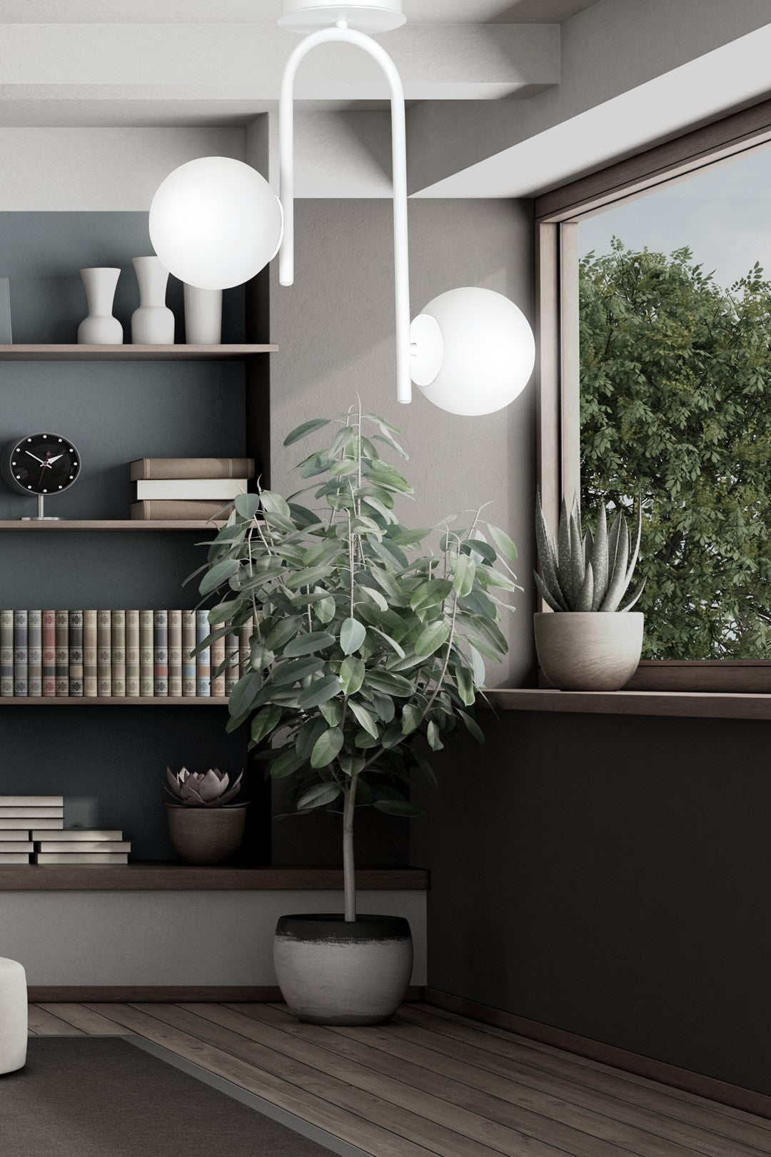 Deckenleuchte Lava 2 in Weiß, 2-flammig