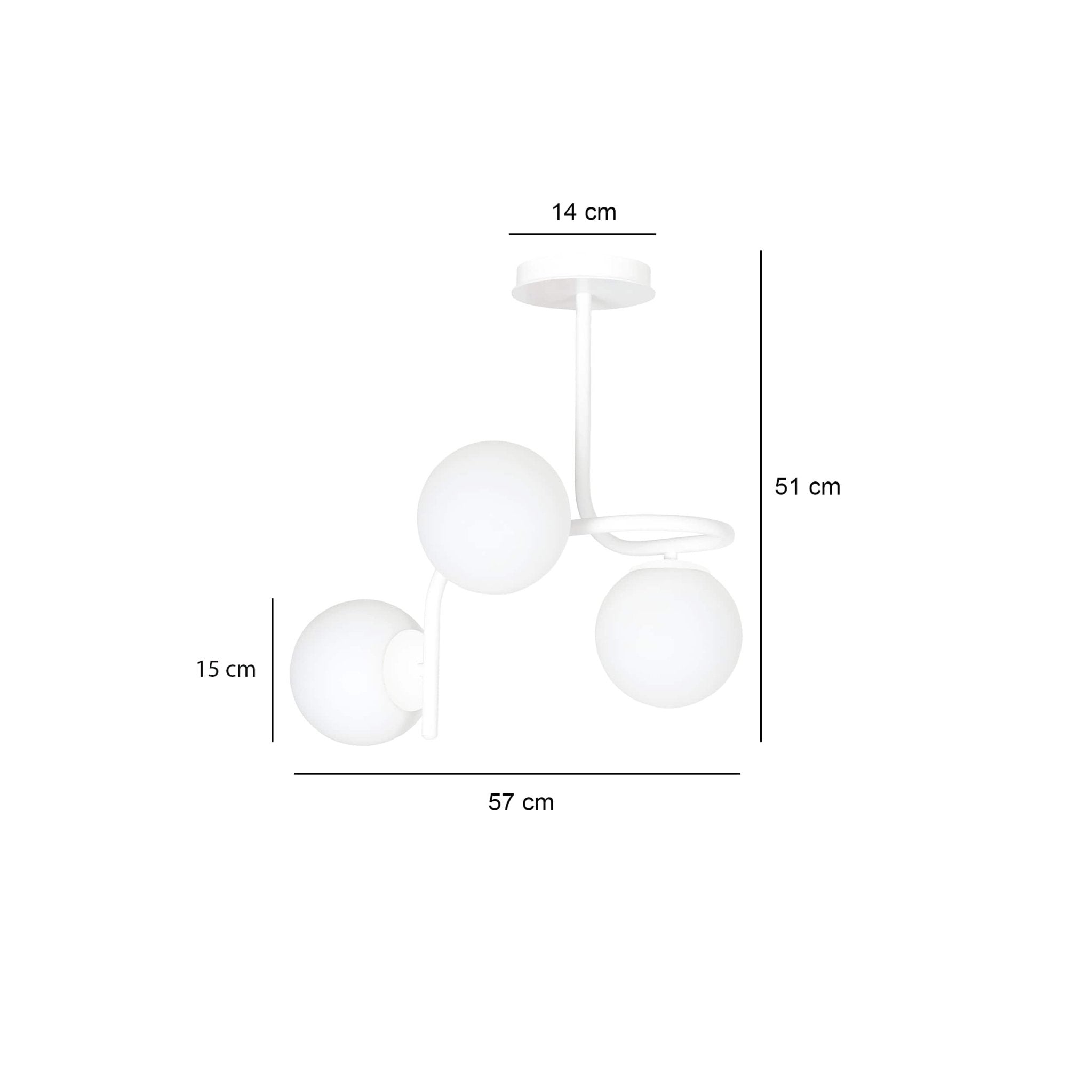 Deckenleuchte Lava 3 in Weiß, 3-flammig