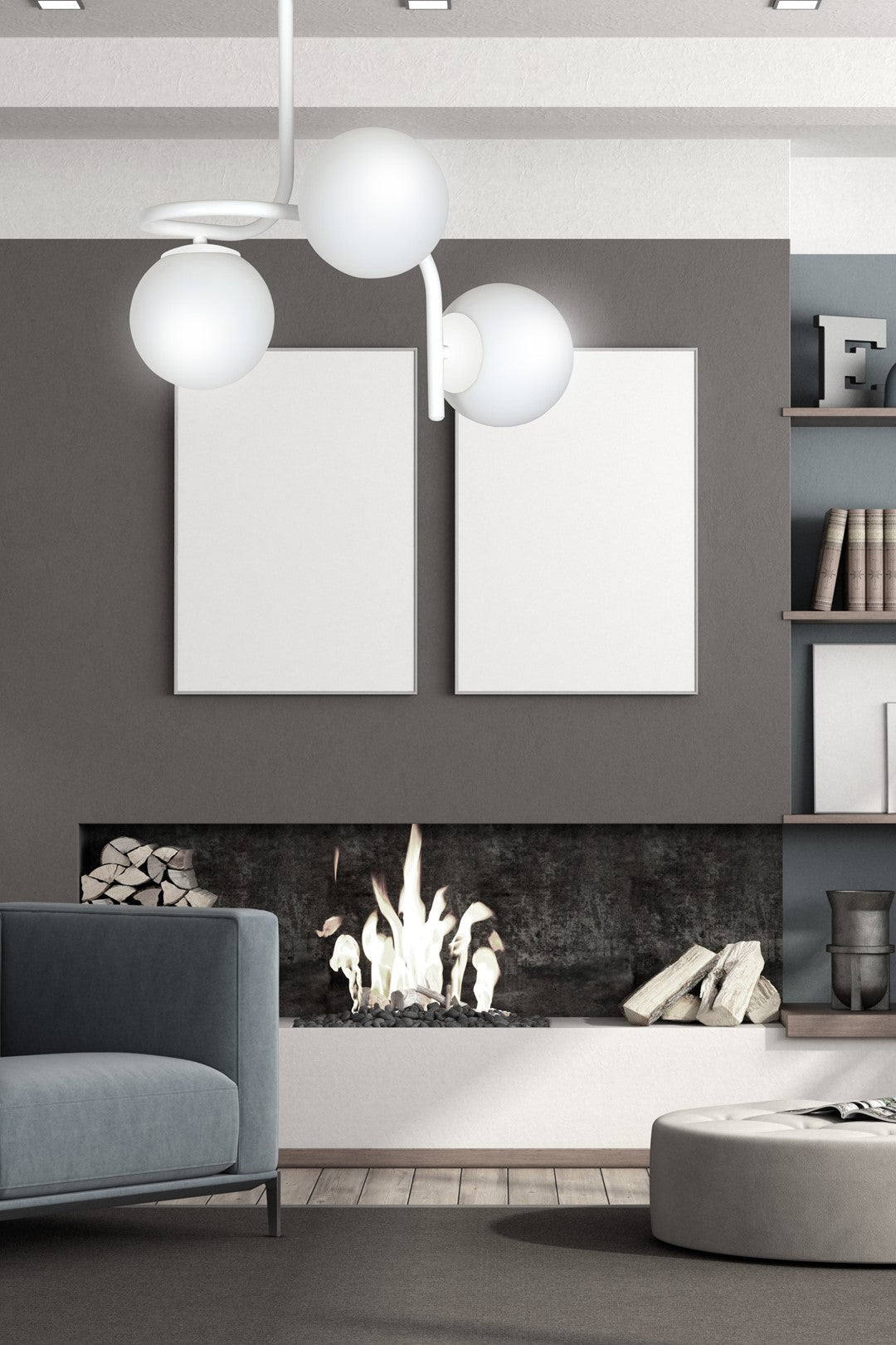 Deckenleuchte Lava 3 in Weiß, 3-flammig