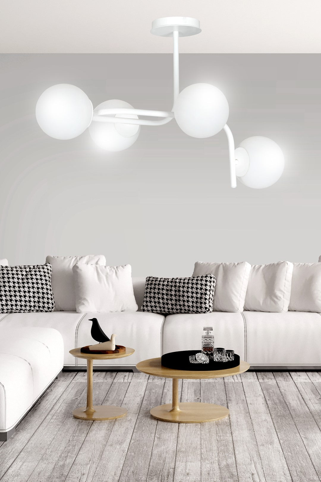 Deckenleuchte Lava 4A in Weiß, 4-flammig