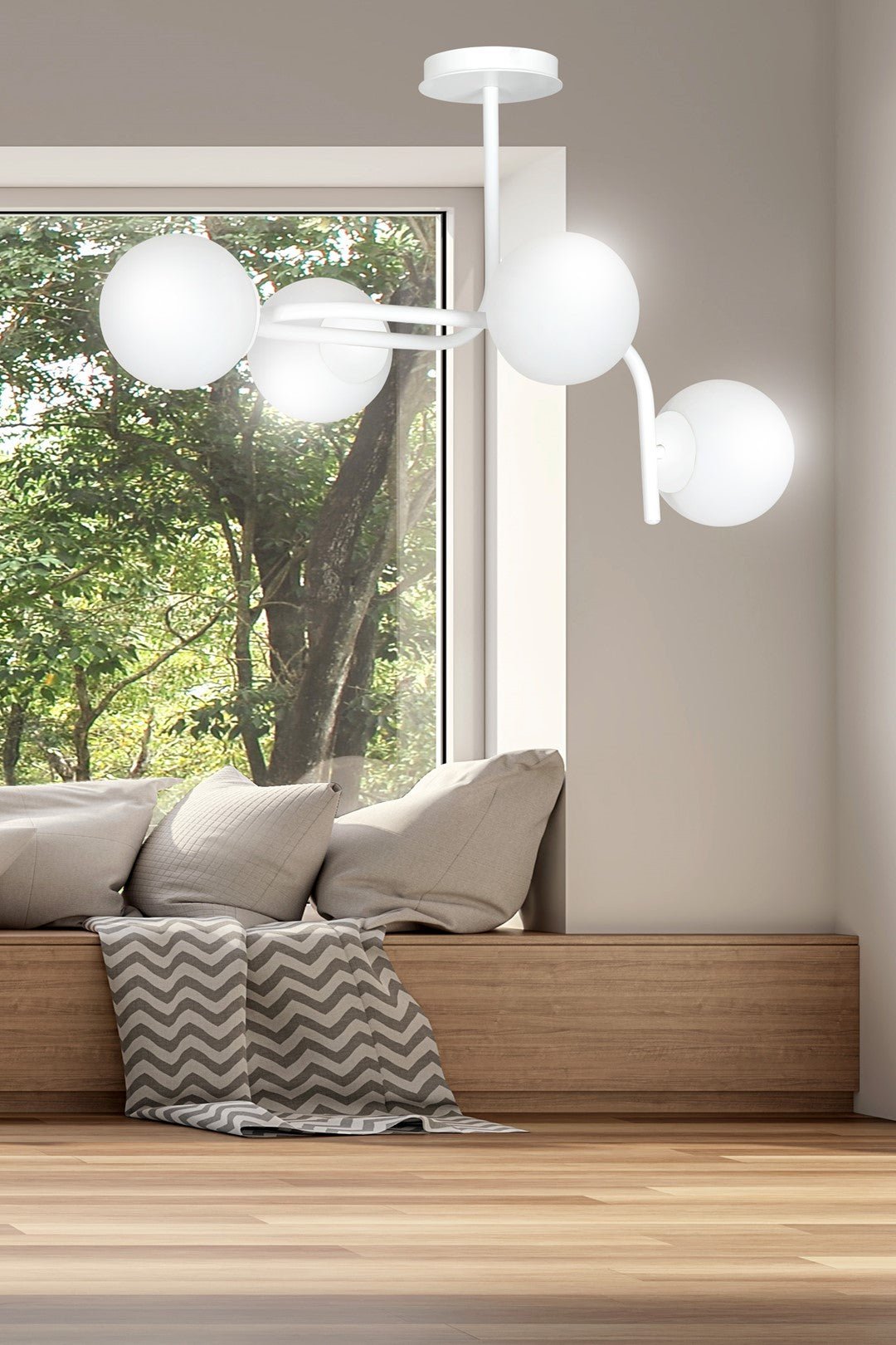 Deckenleuchte Lava 4A in Weiß, 4-flammig